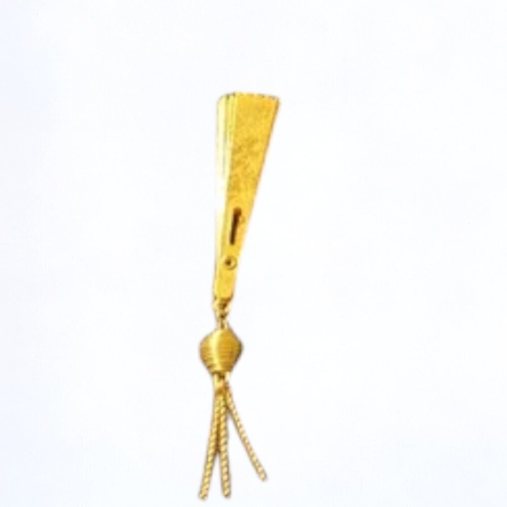 Vintage Adjustable Asian Fan Gold Tone Charm Pendant - Picture 4 of 6